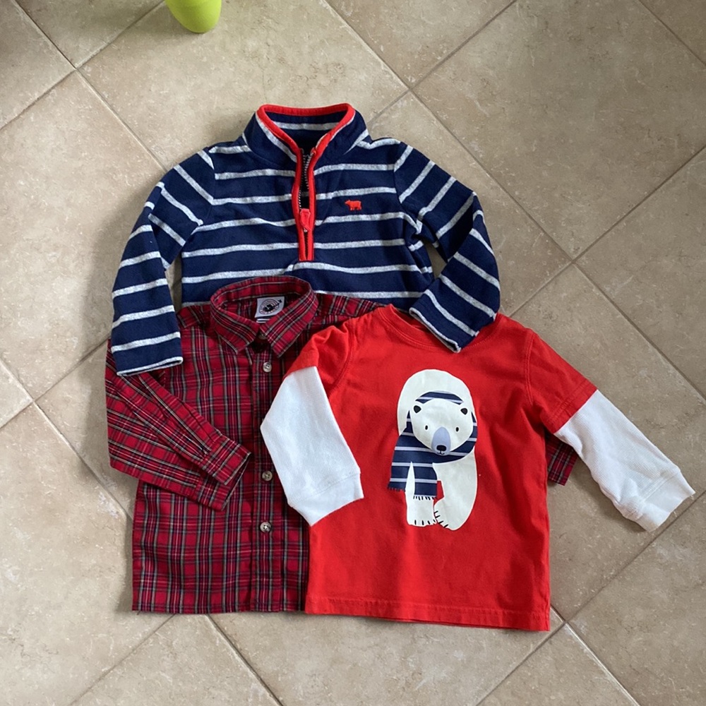 Set of 3 long-sleeved tops for boys size 24 months